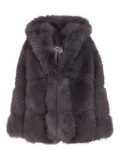 Sword hooded faux-fur coat - Grey