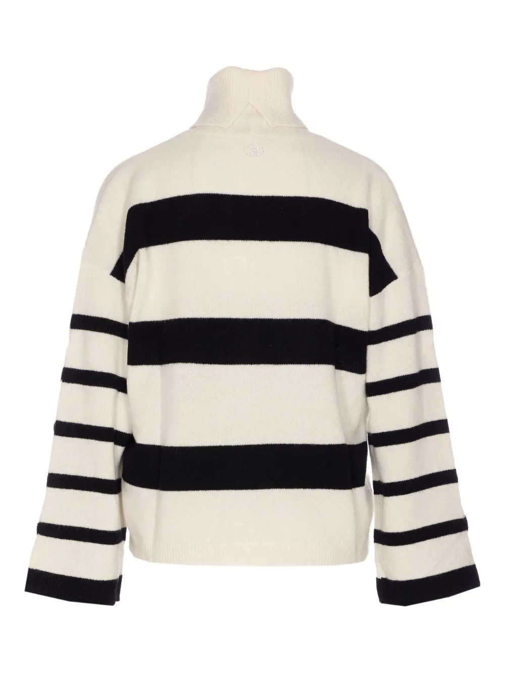 Liu •jo Turtleneck Striped Sweater In Neutral