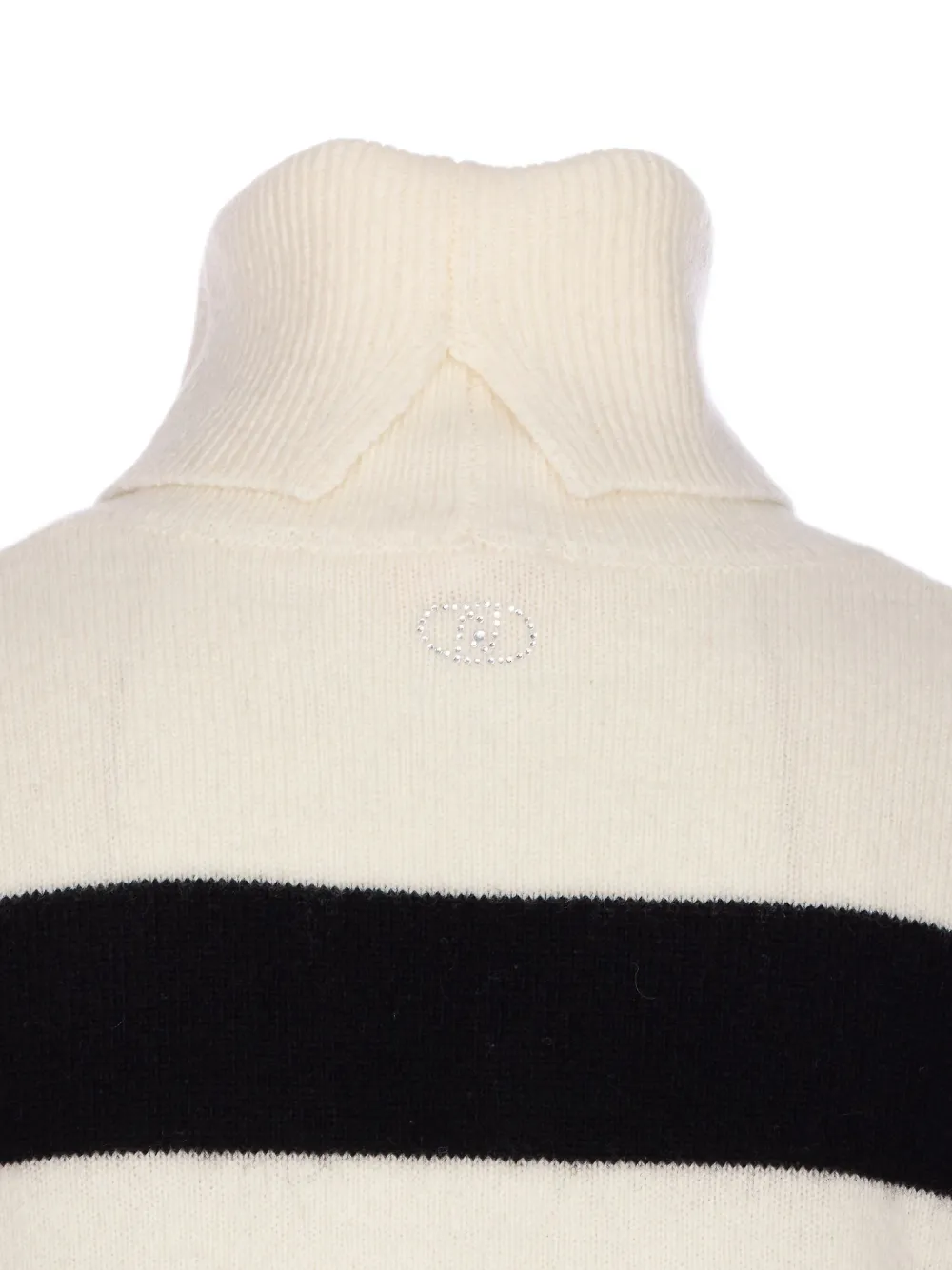 Liu •jo Turtleneck Striped Sweater In Neutral