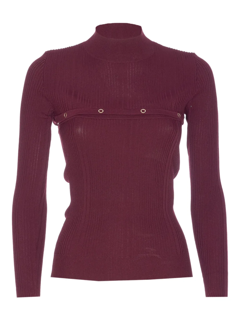 Patrizia Pepe ribbed mock-neck top | Pink | Image 1