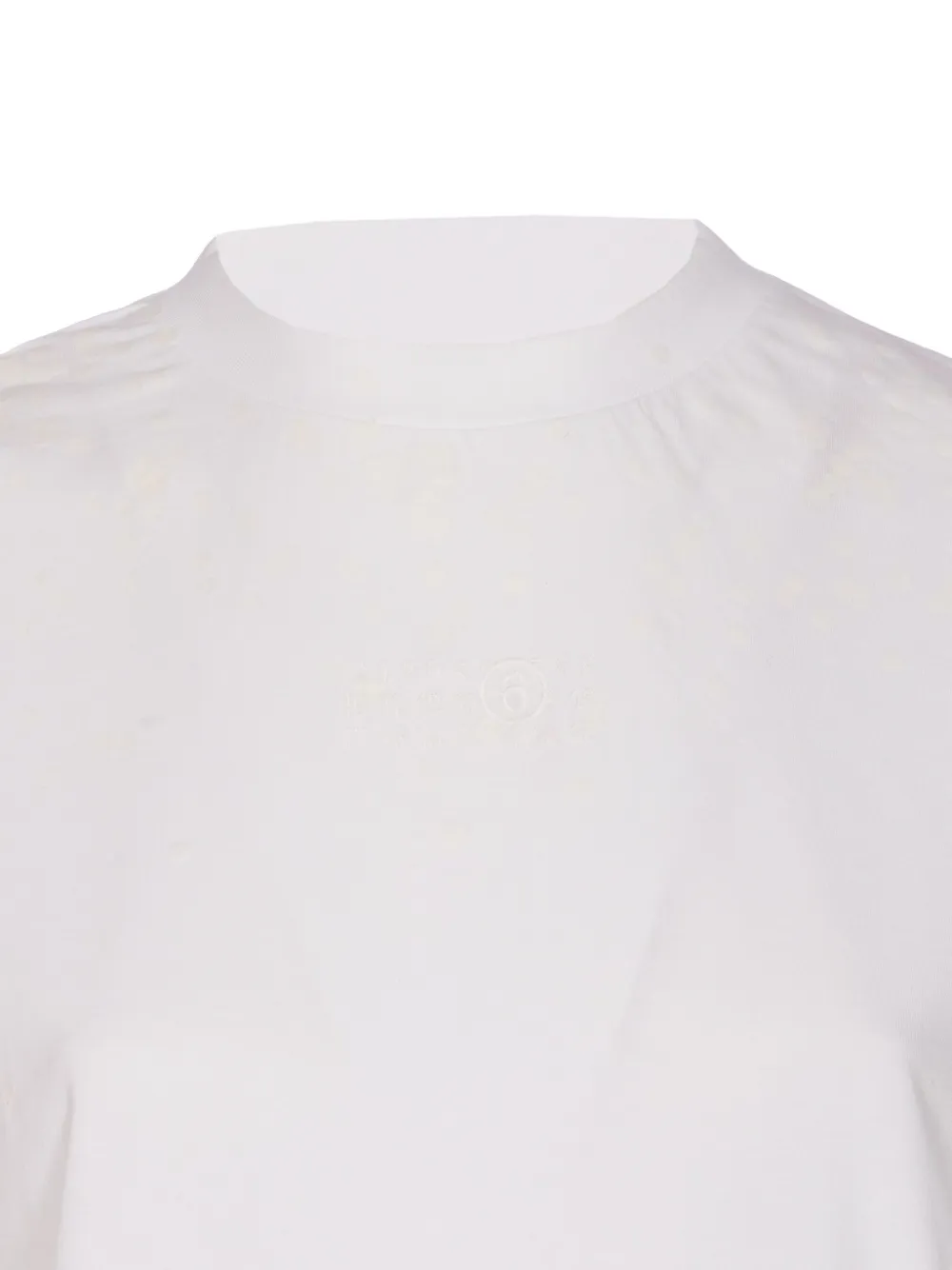 Mm6 Maison Margiela Embroidered Crew-neck T-shirt In White
