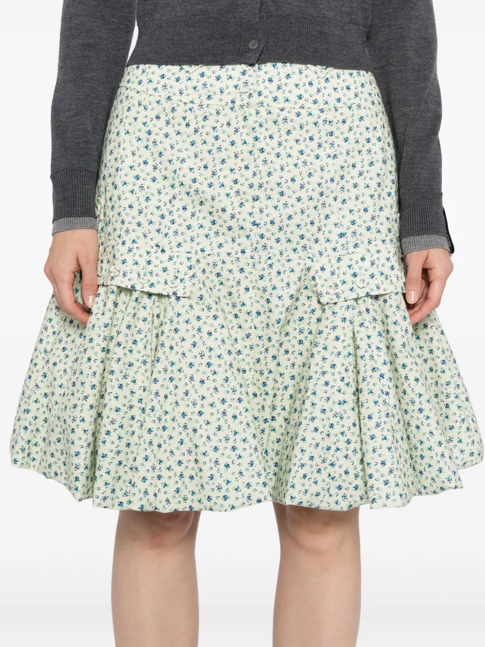 Rokh Midi-jurk met bloemenprint Beige