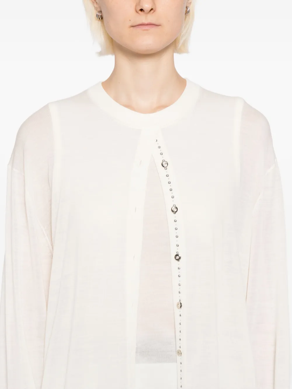 Rabanne Merino Cardigan In Animal Print