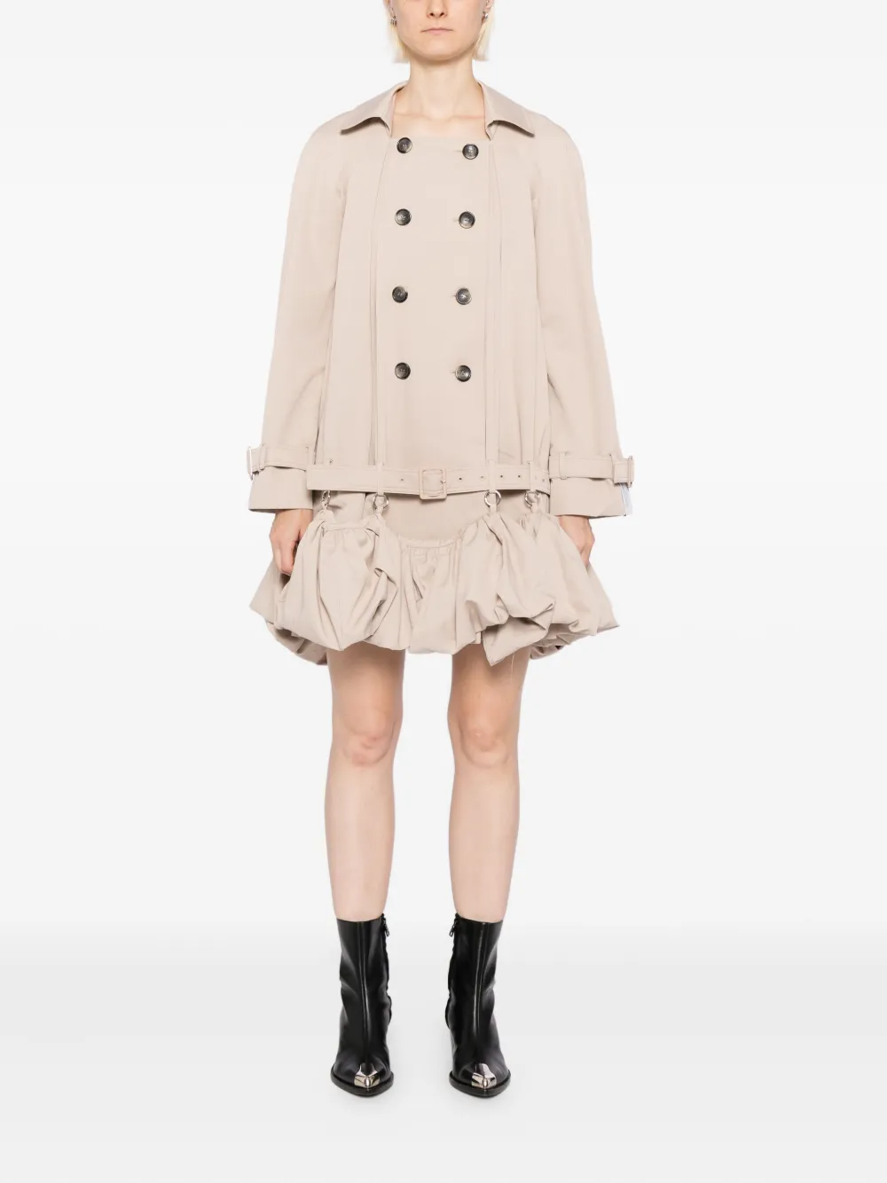 Rokh Jurk met pofmouwen - Beige