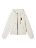 FINGERCROXX embroidered bigfoot zip-up hoodie - Neutrals