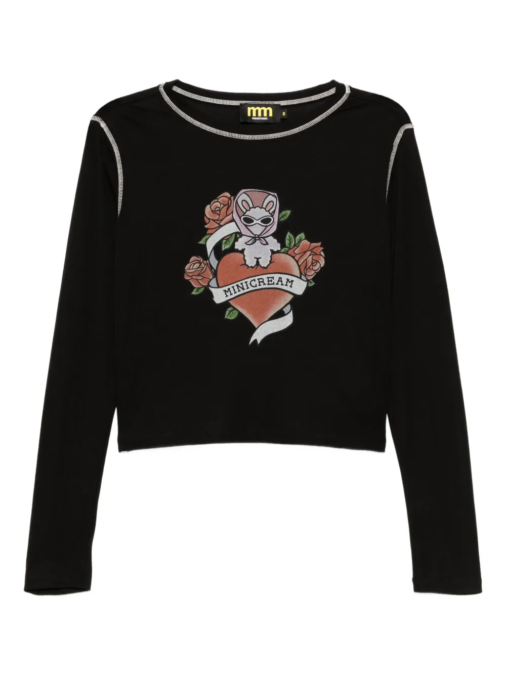 Mini Cream Logo-print T-shirt In Black