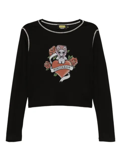 Mini Cream  logo-print T-shirt