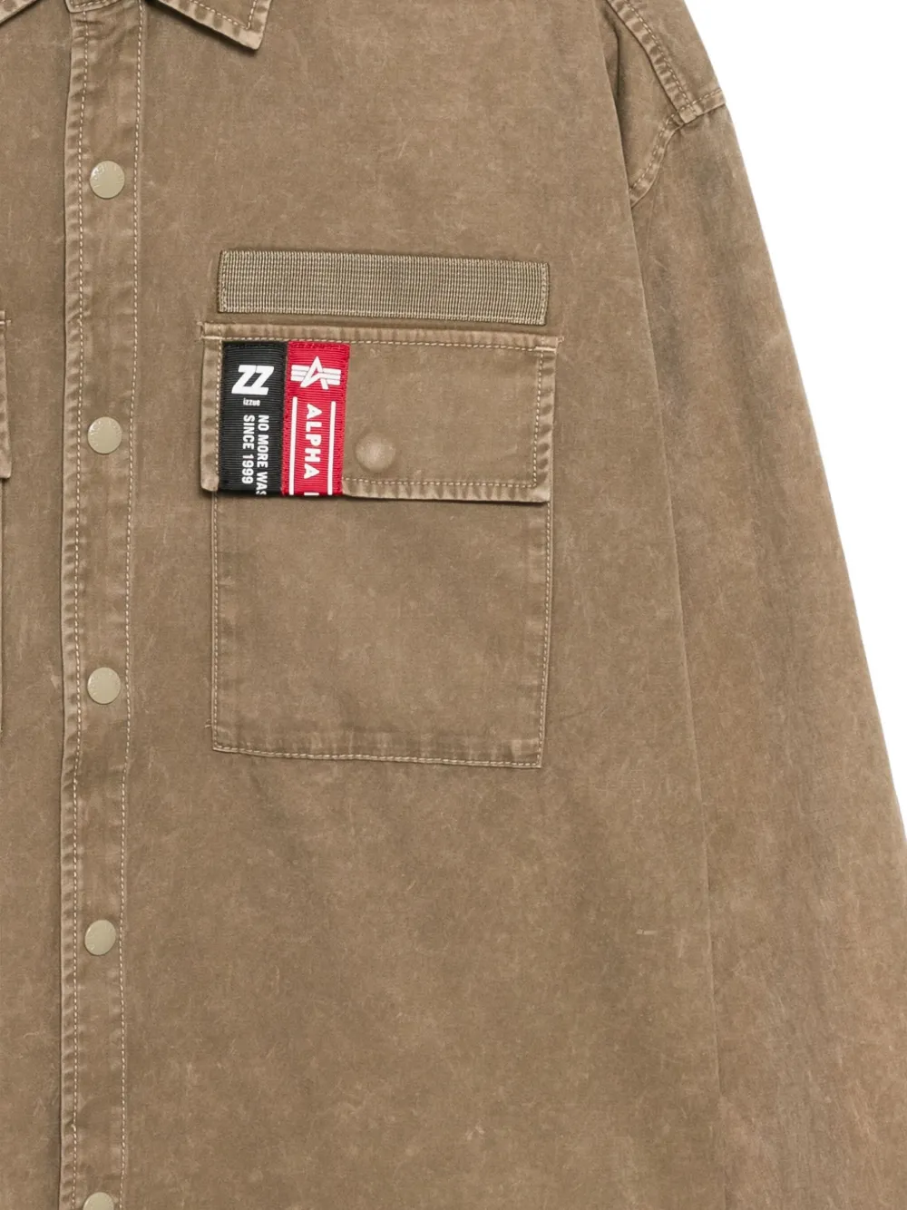 izzue Overhemd met logopatch Bruin