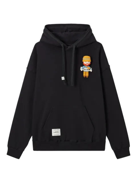 Musium Div. appliqué-detail cotton hoodie