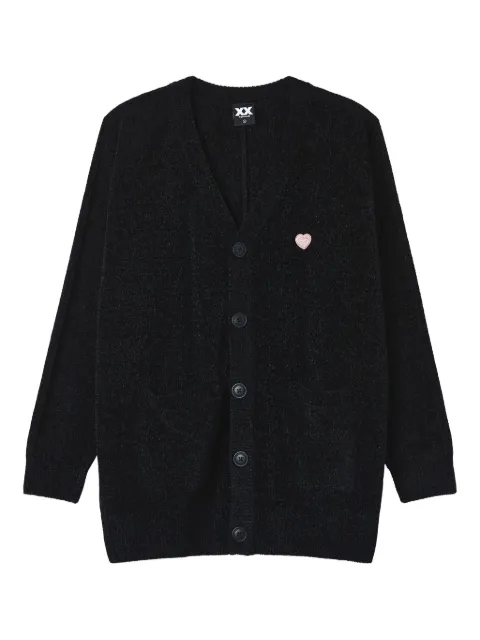 FINGERCROXX heart-embellished button cardigan