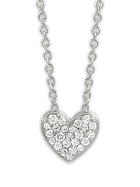 ALINKA 18K white gold Caviar Heart white diamond necklace