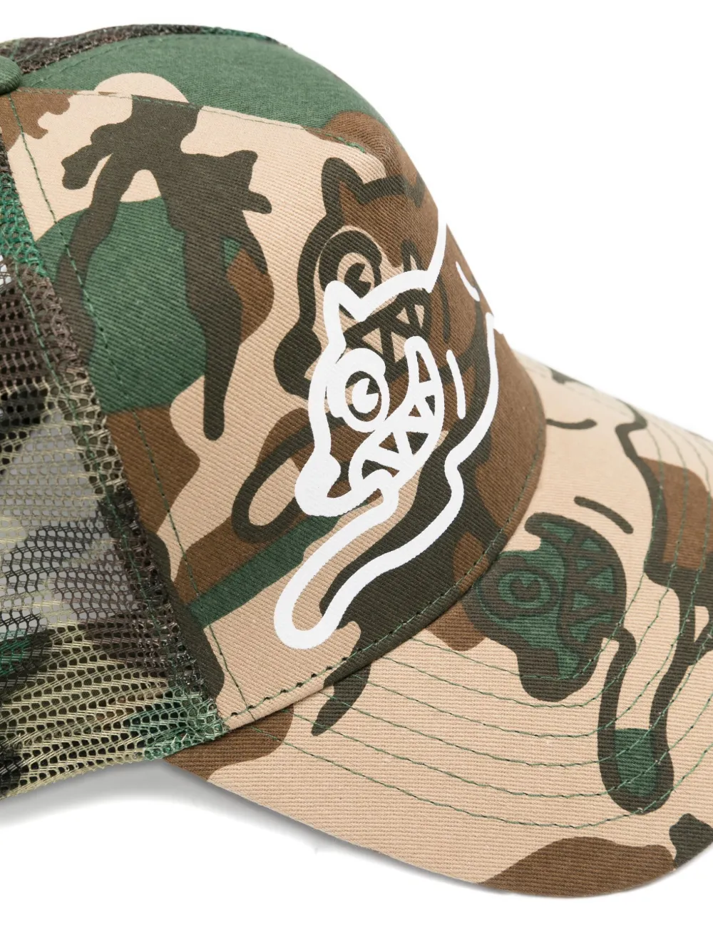 Icecream Camouflage-print Trucker Cap In Brown