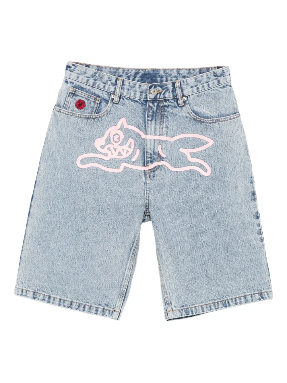 ICECREAM dog-motif denim shorts | Blue | Image 1