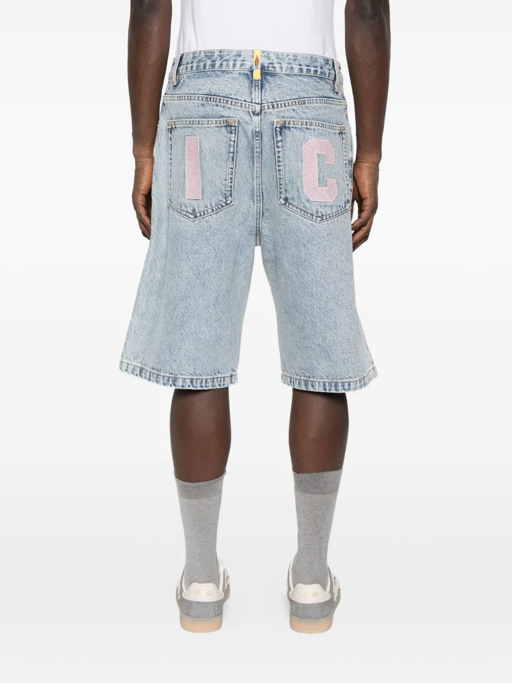ICECREAM Denim shorts met hondenpatroon Blauw