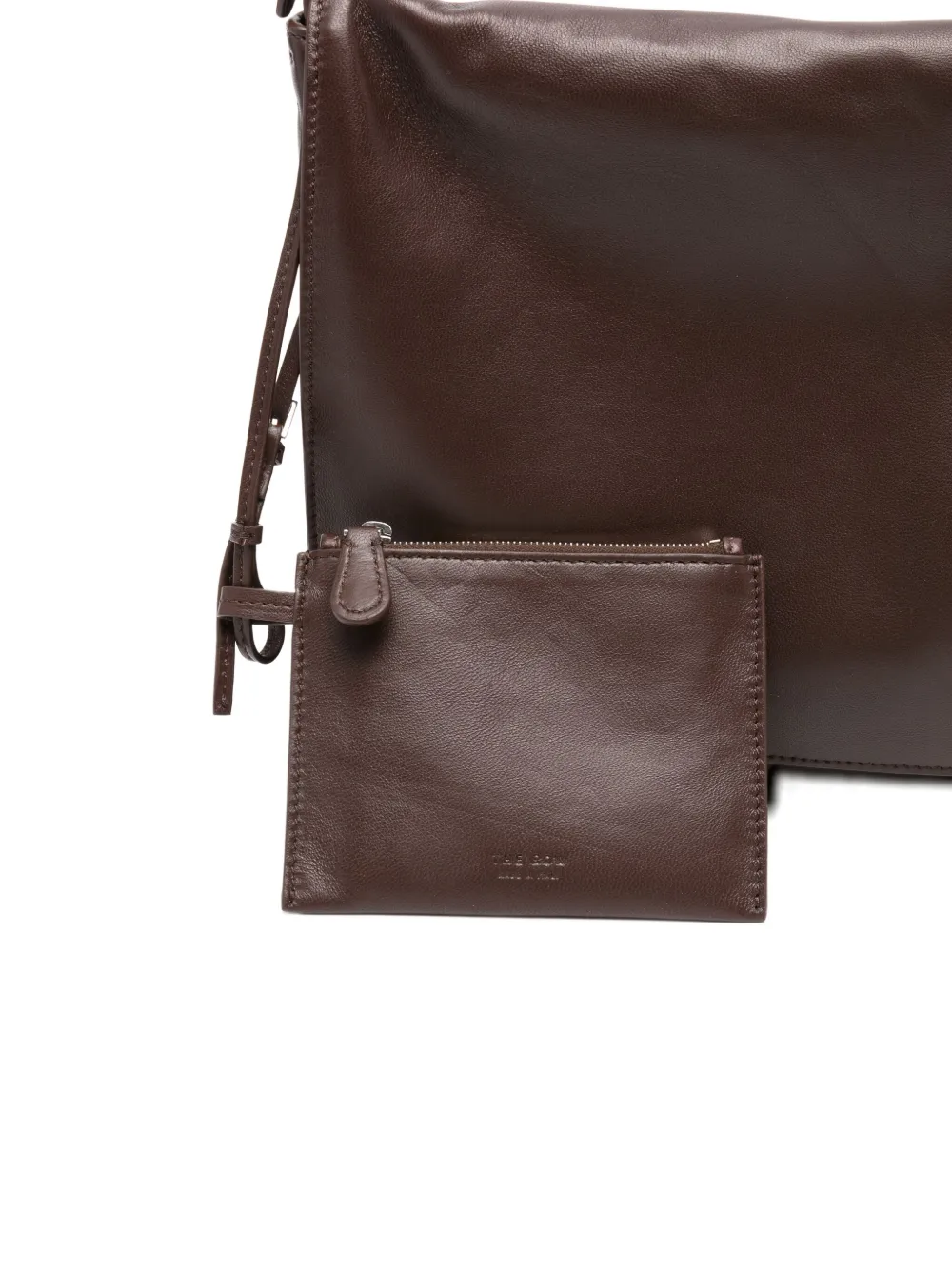 The Row Nan Leather Shoulder Bag In Brown