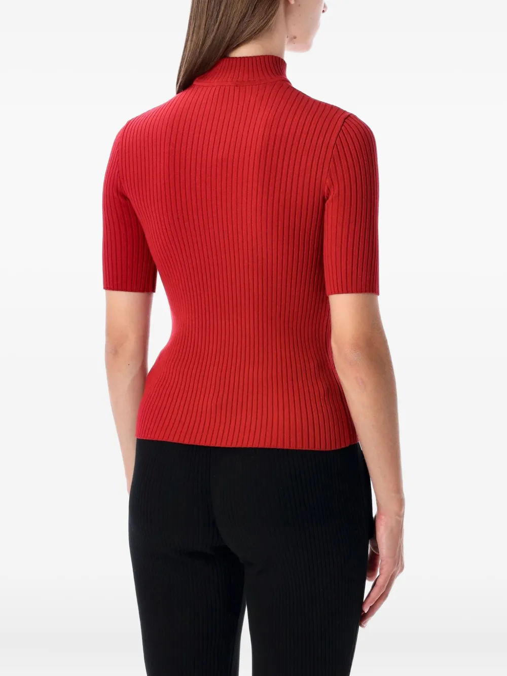 Courrèges Reedition Ribbed High-neck Sweater In Red