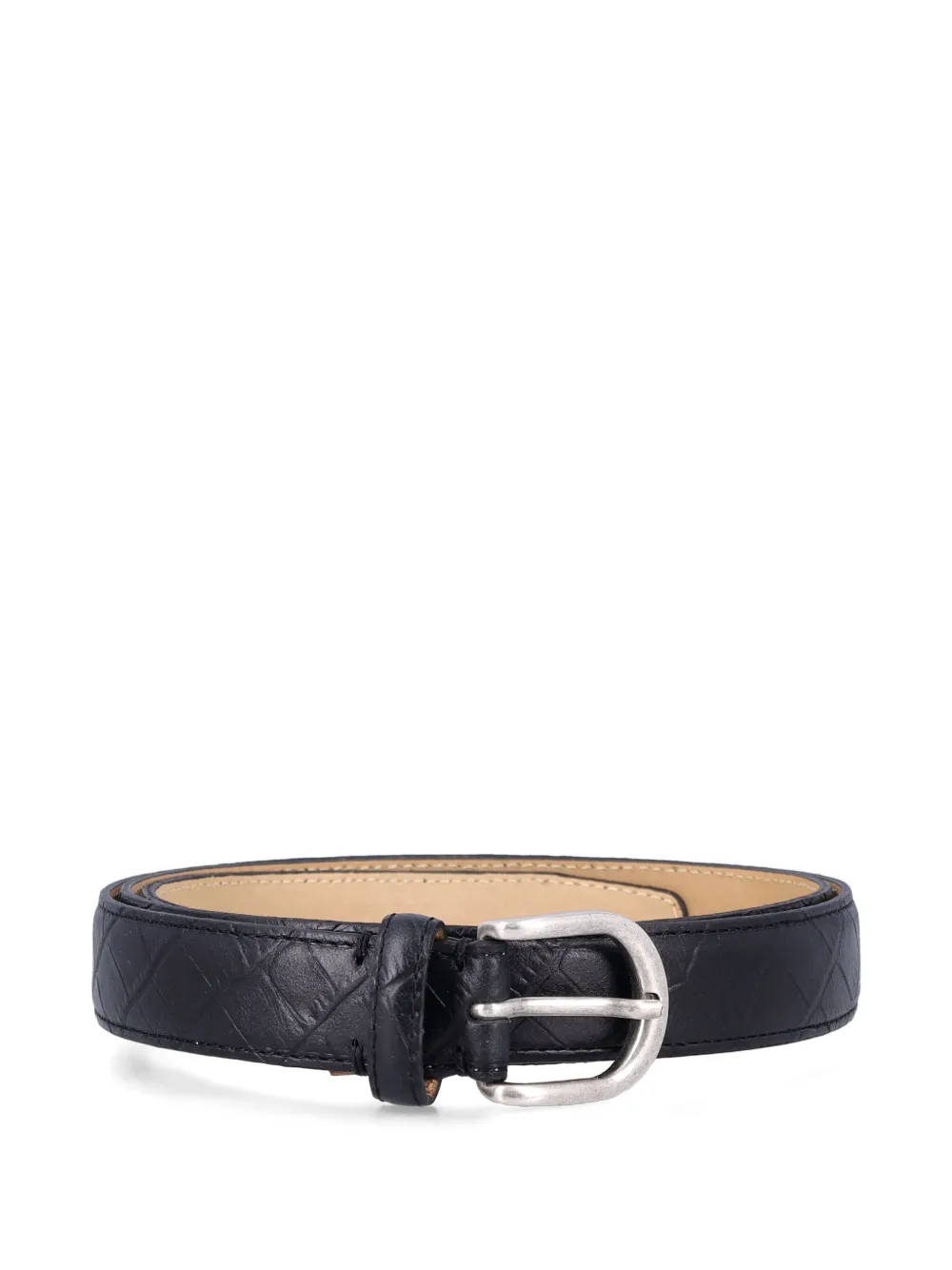 Mfpen crocodile-embossed leather belt - Zwart