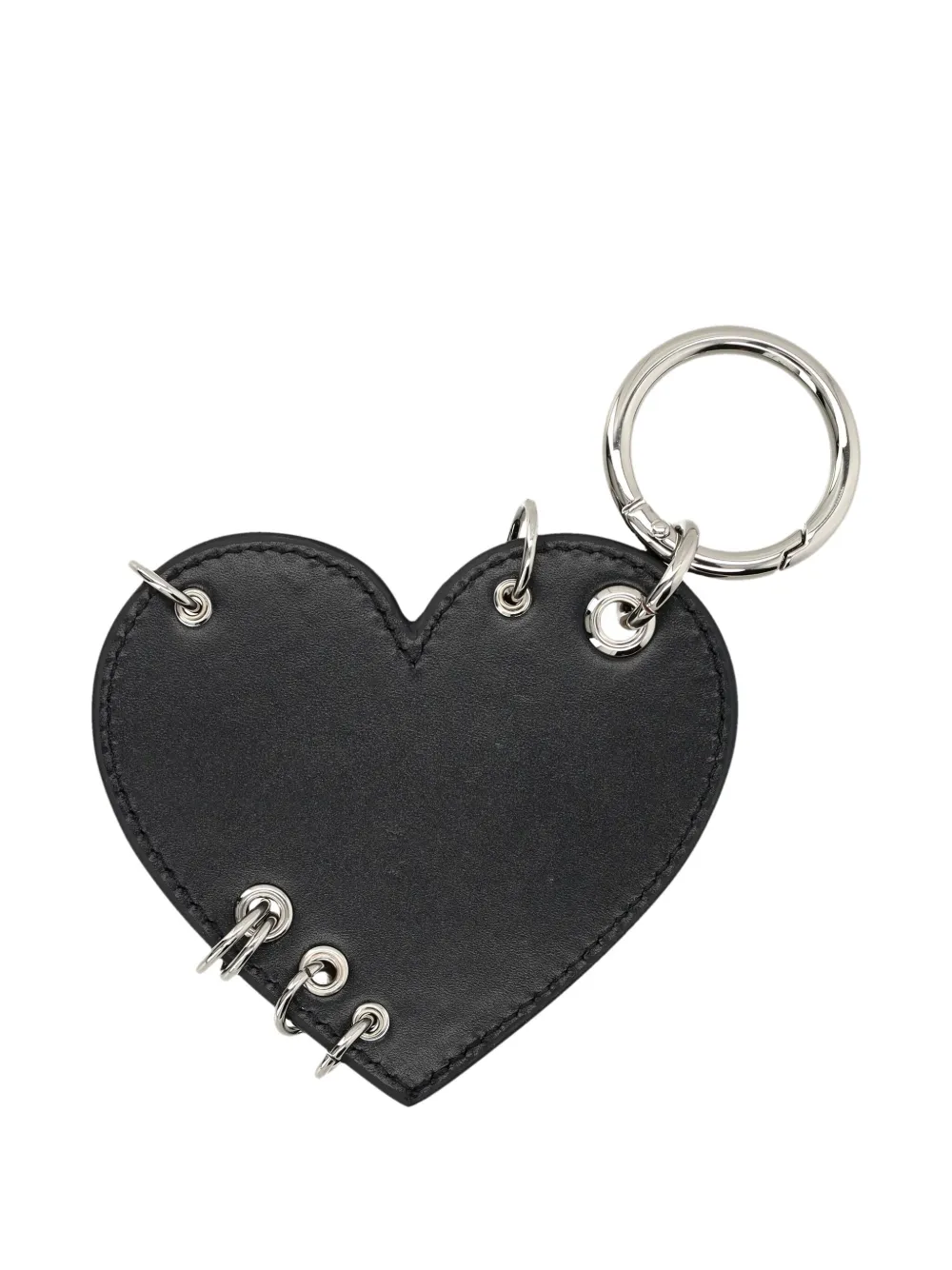 Justine Clenquet heart patent-leather keyring | Black | Image 1