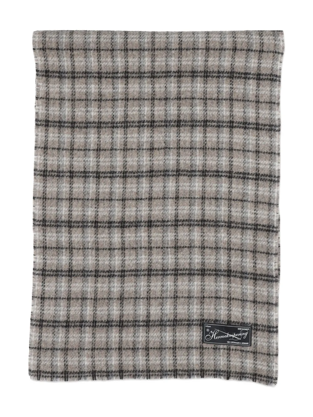 Mfpen checked wool scarf - Beige