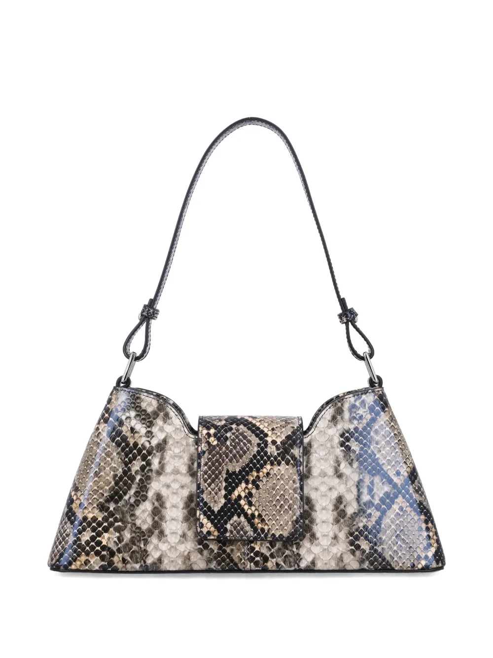 Justine Clenquet Marla python-print shoulder bag - Beige