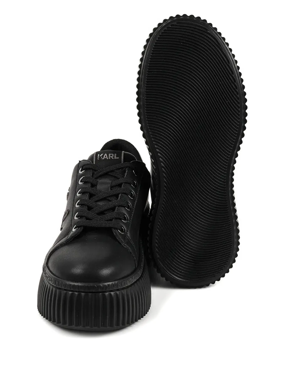 Karl Lagerfeld Kreeper Lo Leather Sneakers In Black