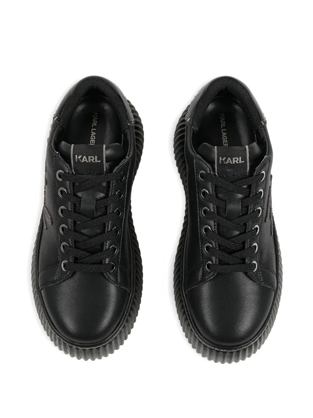 Karl Lagerfeld Kreeper Lo Leather Sneakers In Black