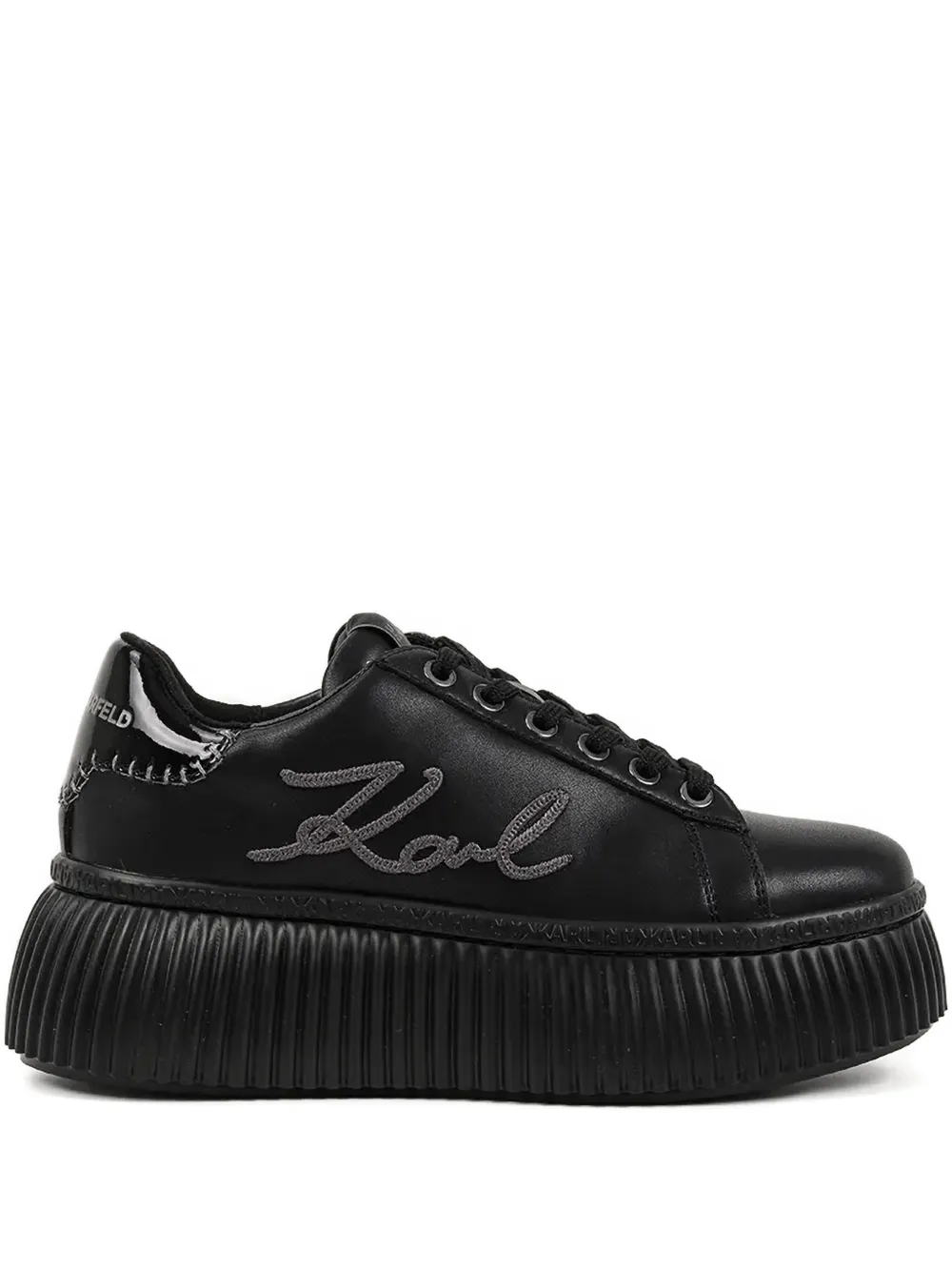 Karl Lagerfeld Kreeper Lo Leather Sneakers In Black