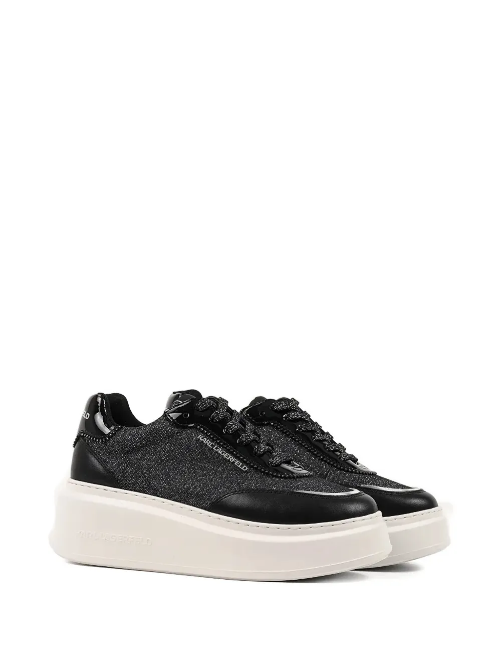 Karl Lagerfeld Anakapri Platform Lace-up Sneakers In Black
