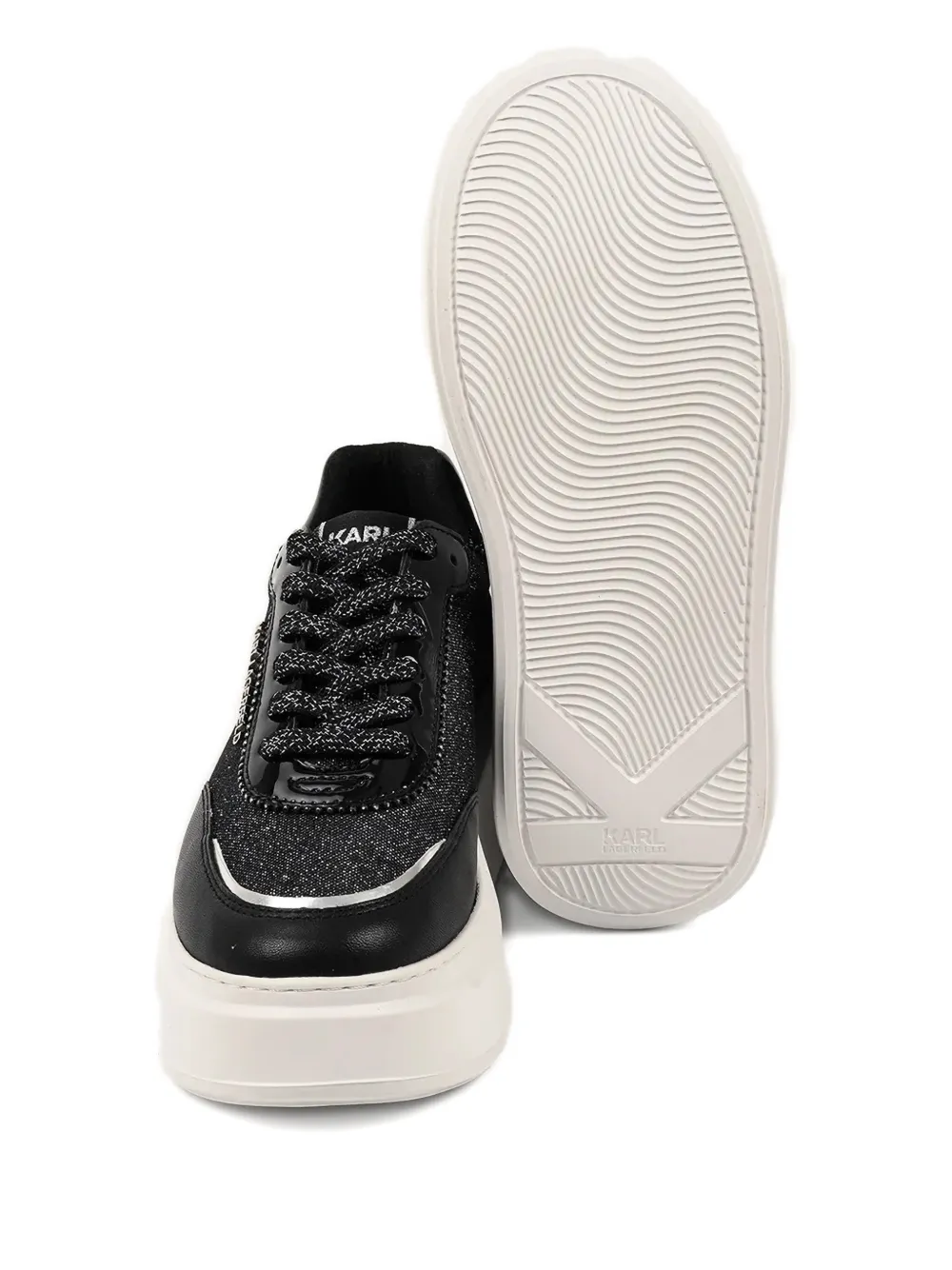 Karl Lagerfeld Anakapri Platform Lace-up Sneakers In Black