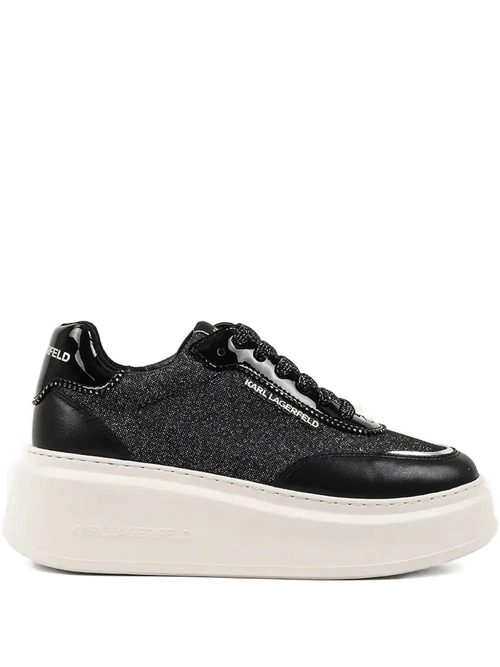 Karl Lagerfeld Anakapri Platform Lace-up Sneakers In Black