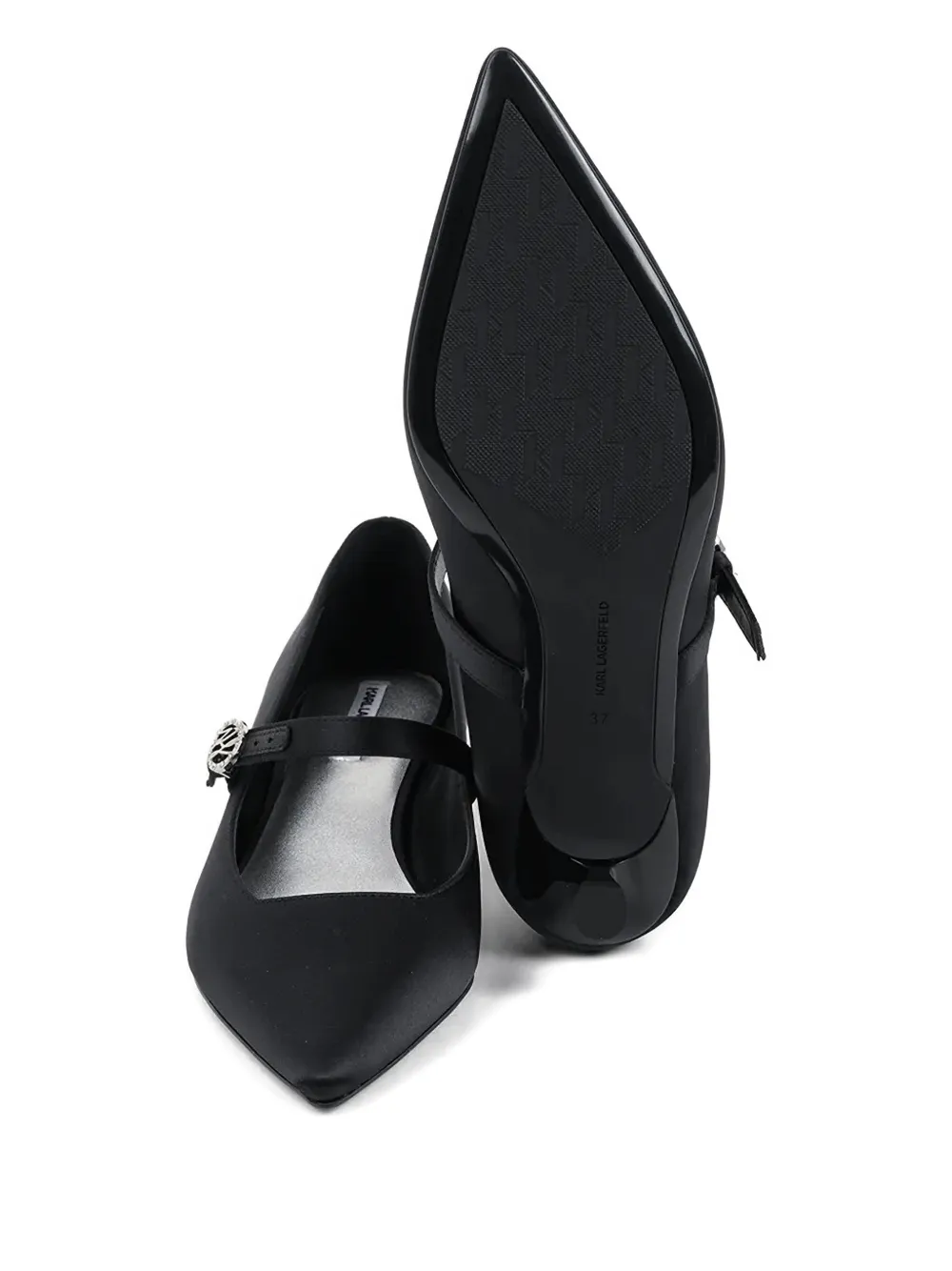 Karl Lagerfeld 30mm Pasha Buckle-strap Pumps In Black