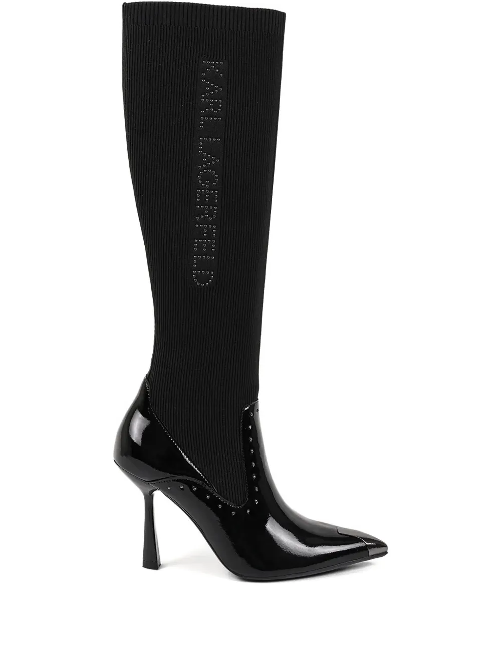 Karl Lagerfeld 100mm Pandara Studded Boots In Black