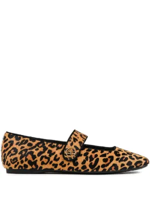 VAGABOND Wioletta leopard-print Buckled Ballet Flats | Brown