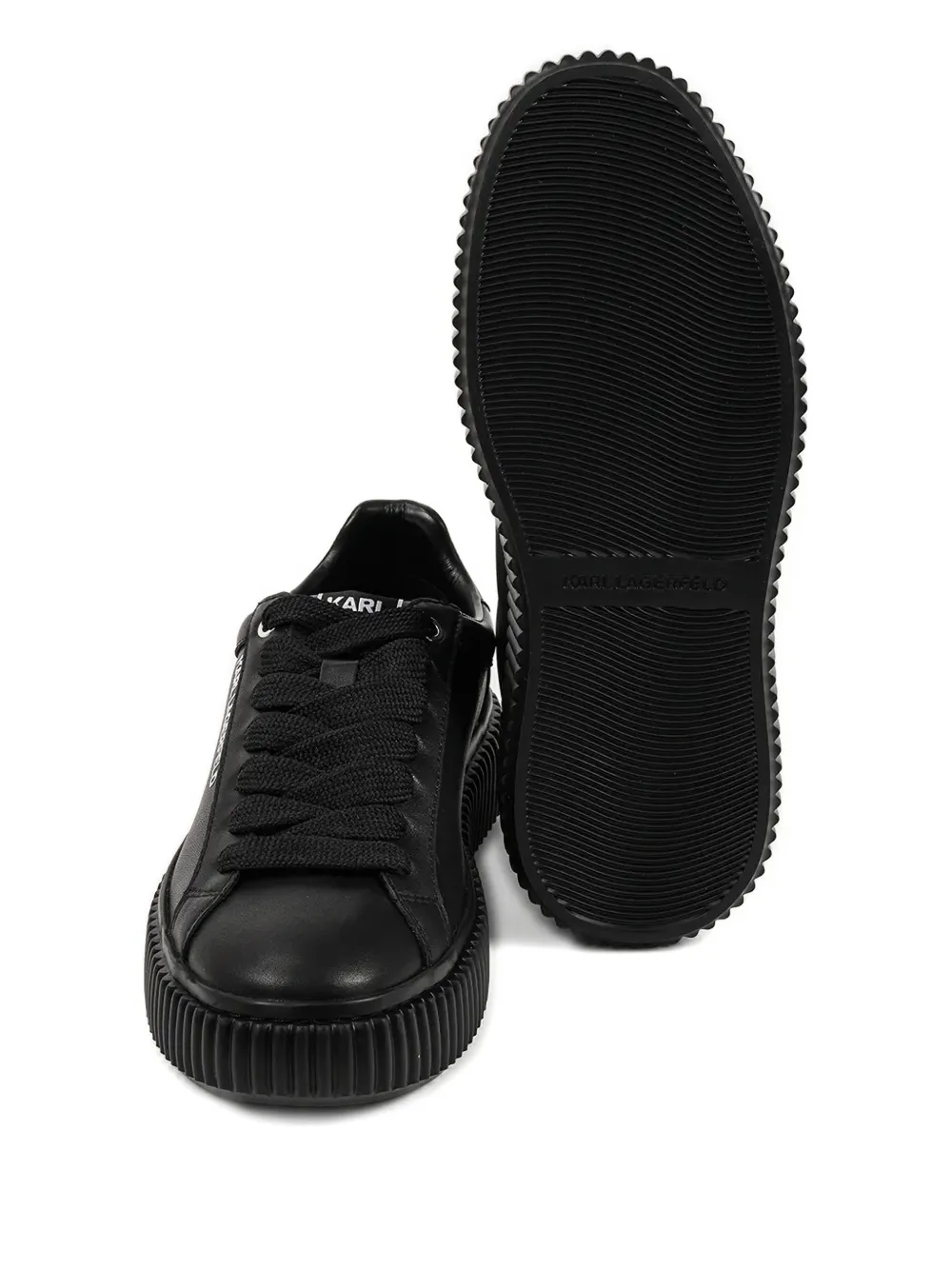 Karl Lagerfeld Kaprika Platform Lace-up Sneakers In Black