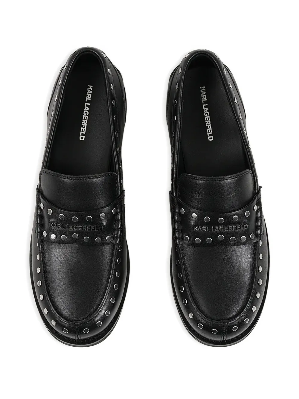 Karl Lagerfeld Mia loafers met studs Zwart