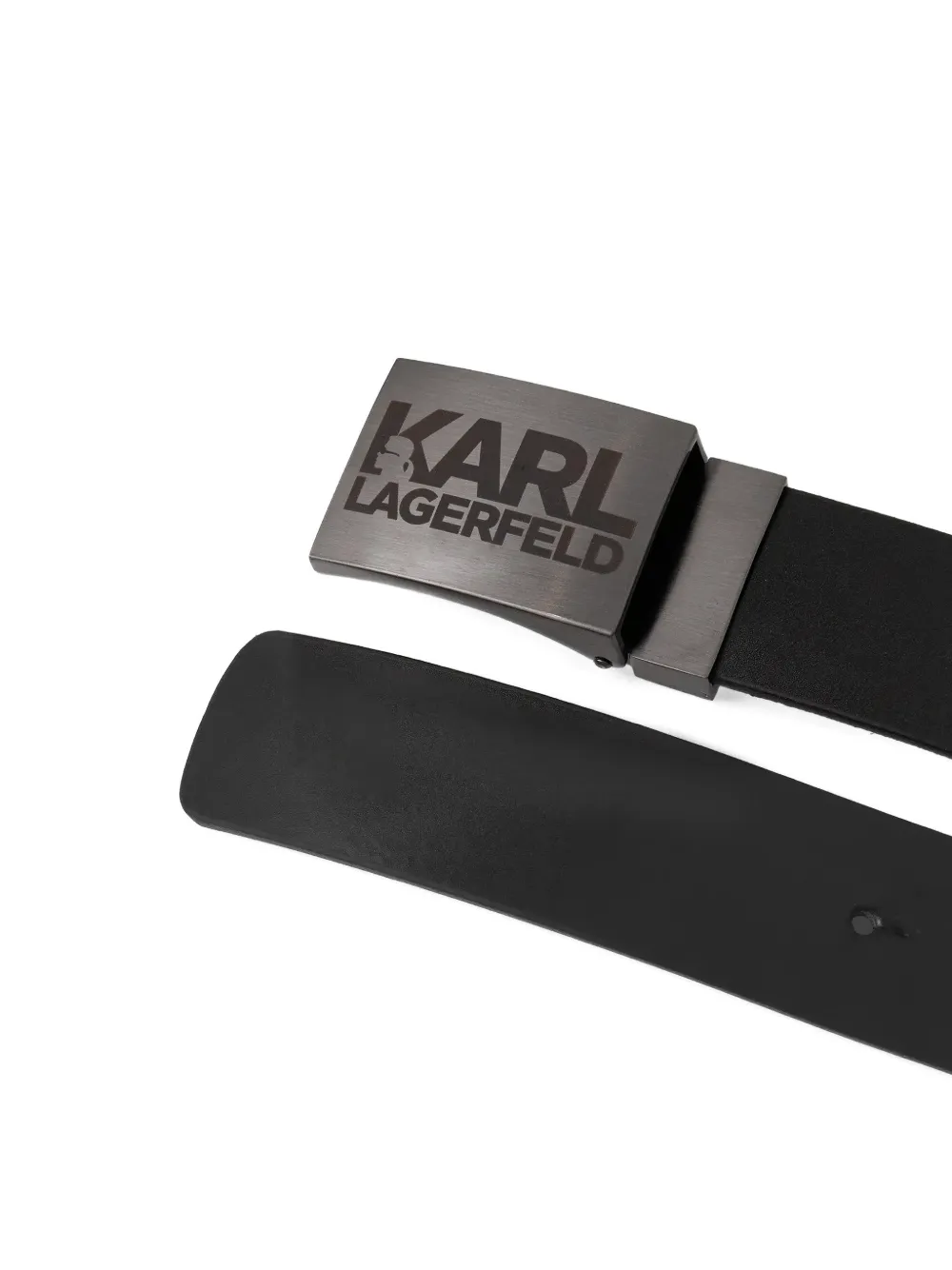Karl Lagerfeld logo-buckle belt - Zwart