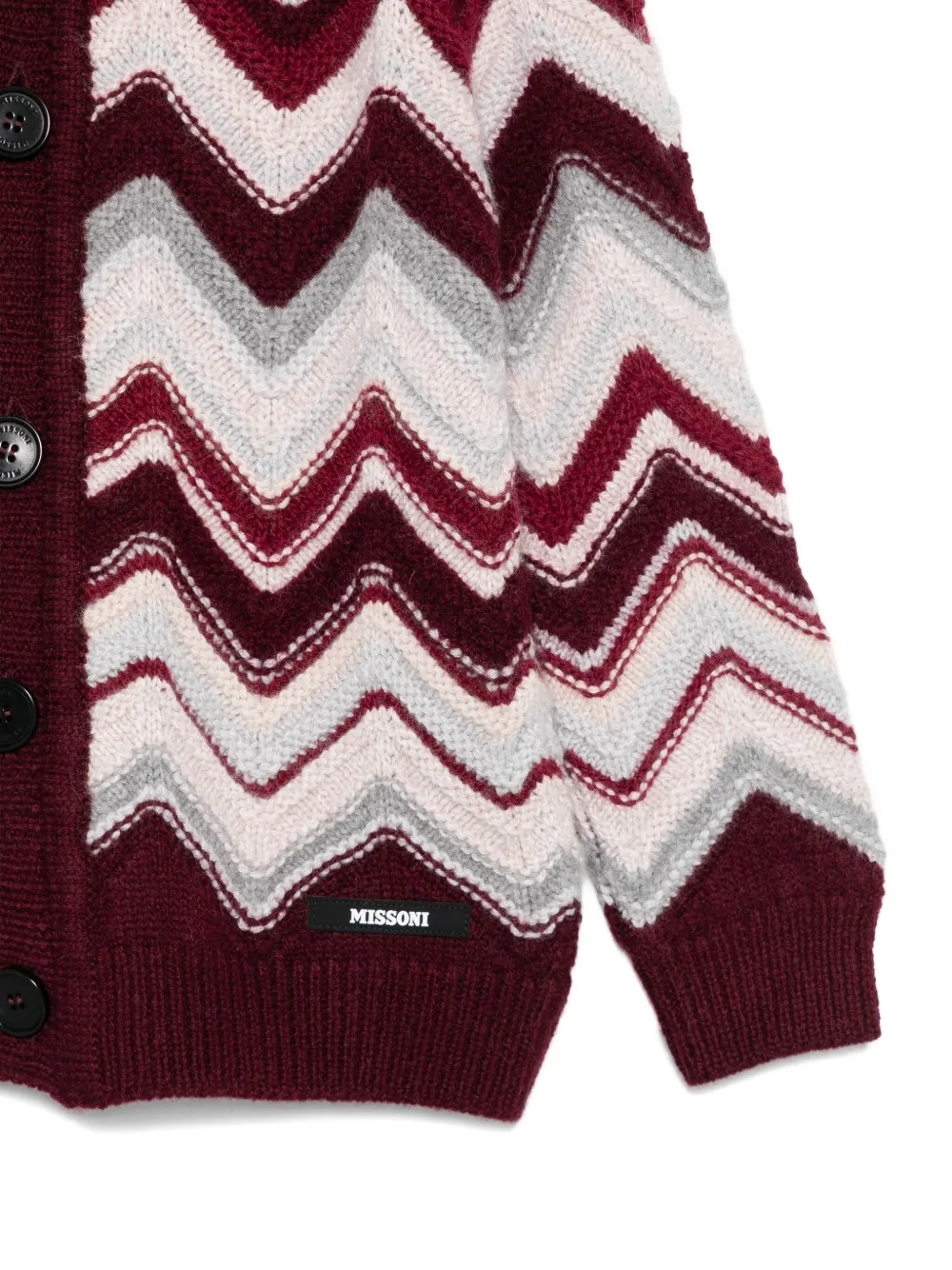 Missoni Kids Vest met capuchon en zigzagpatroon Rood