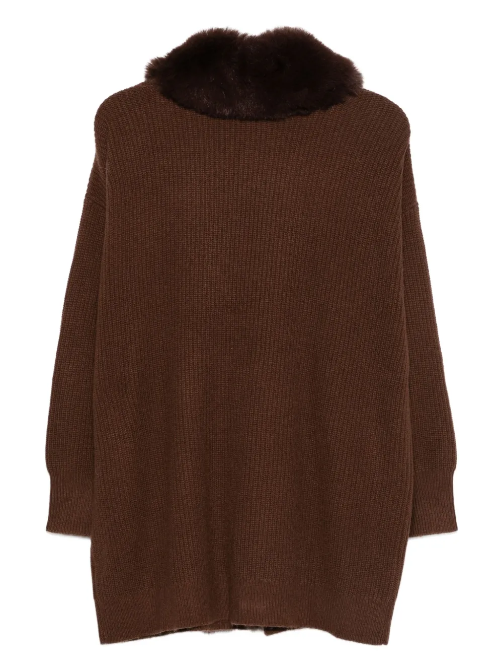 Max & Moi faux-fur collar ribbed cardigan | Cardigans | Image 2