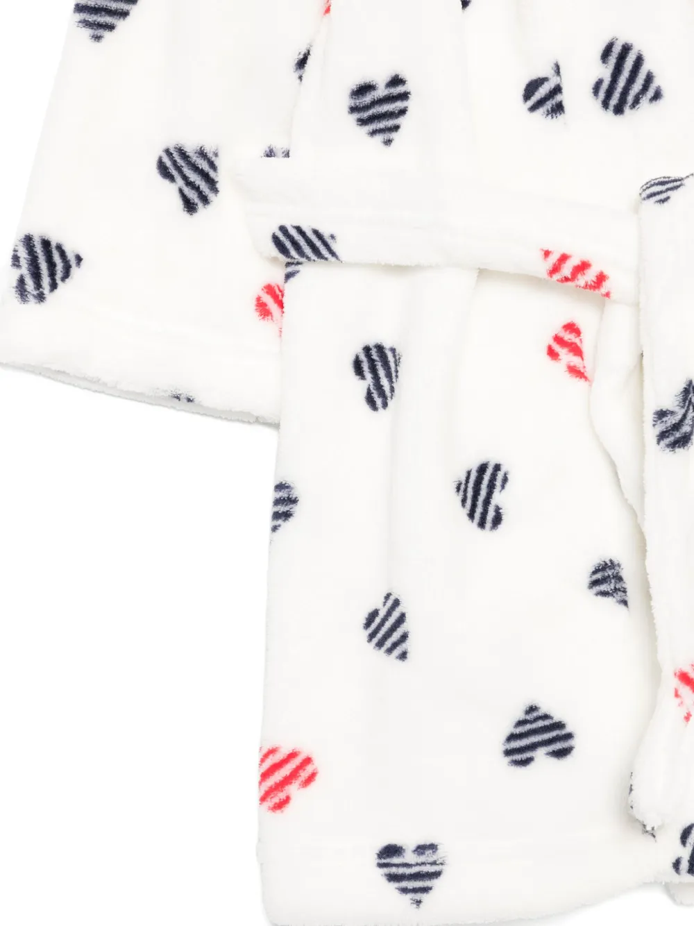 Petit Bateau Heart-print Belted Robe In White