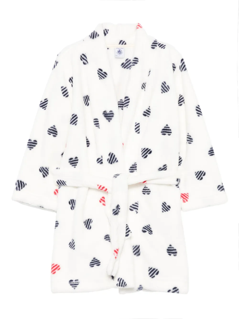 Petit Bateau heart-print belted robe | Weiß | Image 1
