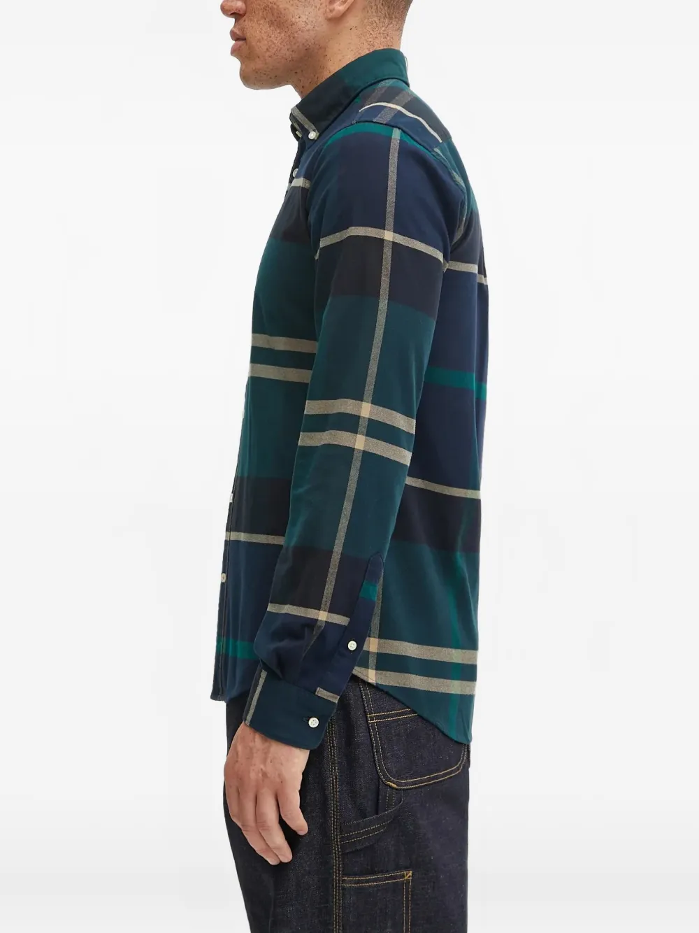 Barbour Iceloch Tartan Button Shirt In Green