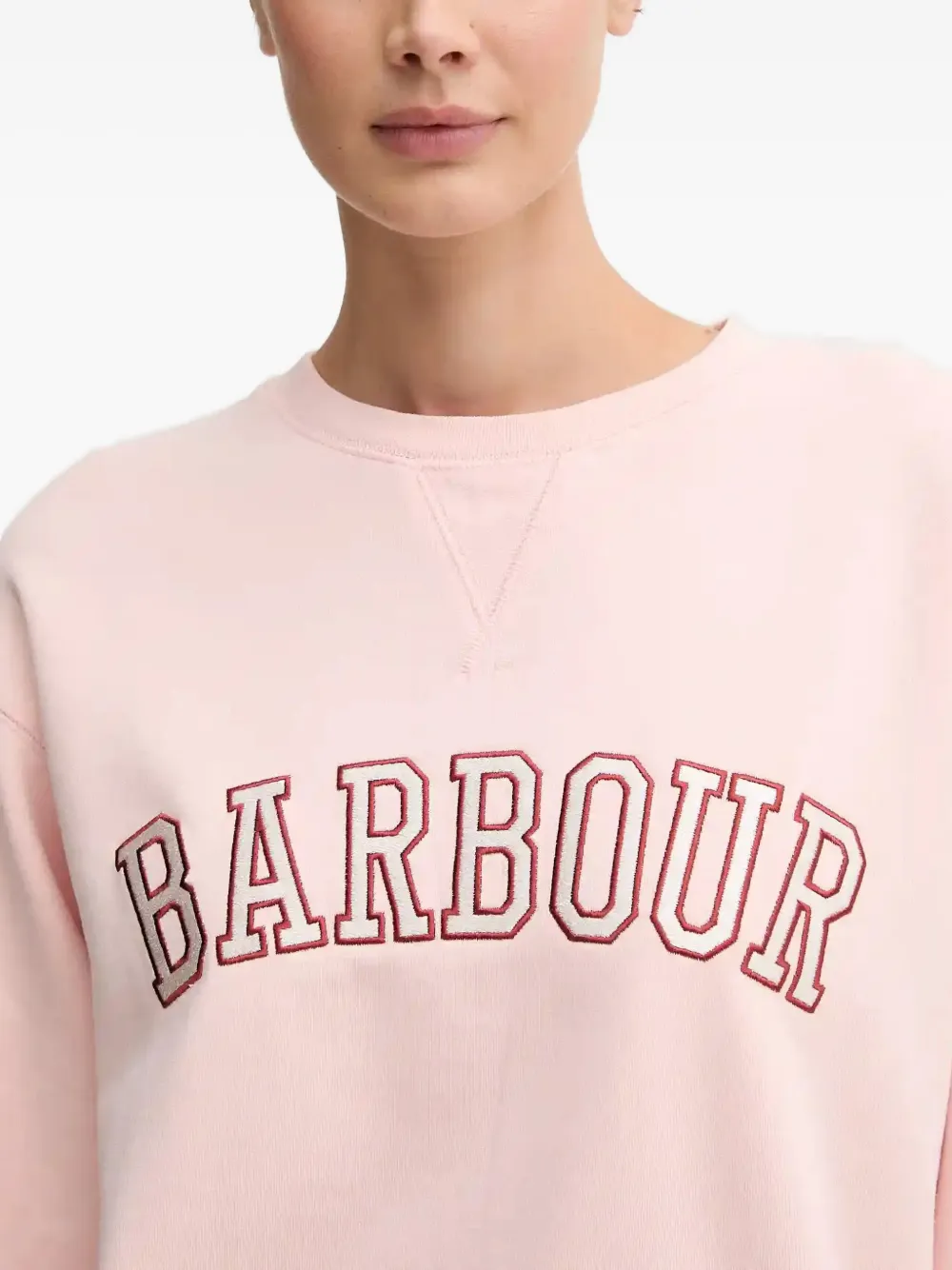 Barbour Northumberland sweater met geborduurd logo Roze