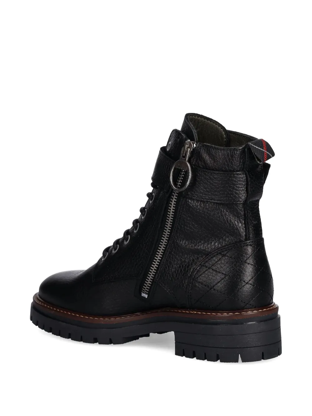 Barbour Buckle Lace-up Boots In Black