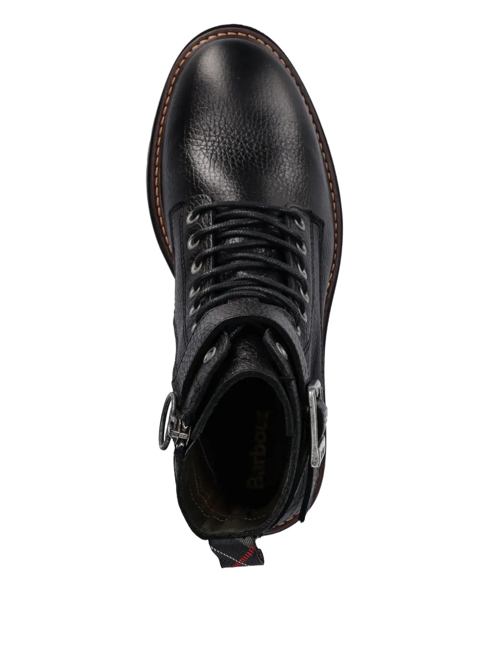 Barbour Buckle Lace-up Boots In Black
