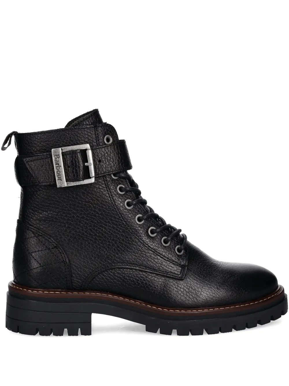 Barbour Buckle Lace-up Boots In Black