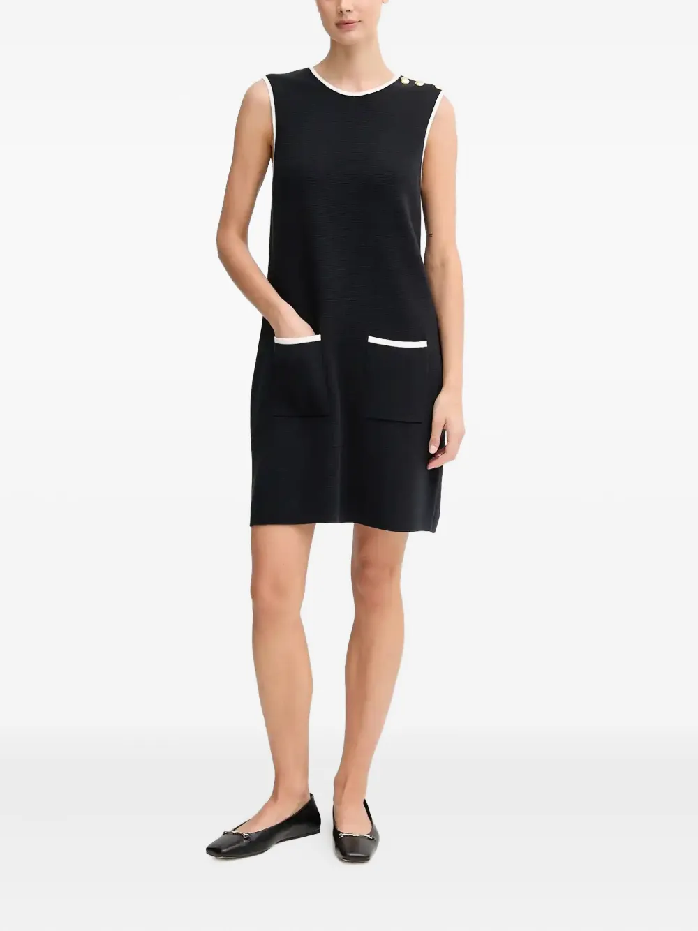 Barbour button pocket mini dress - Zwart