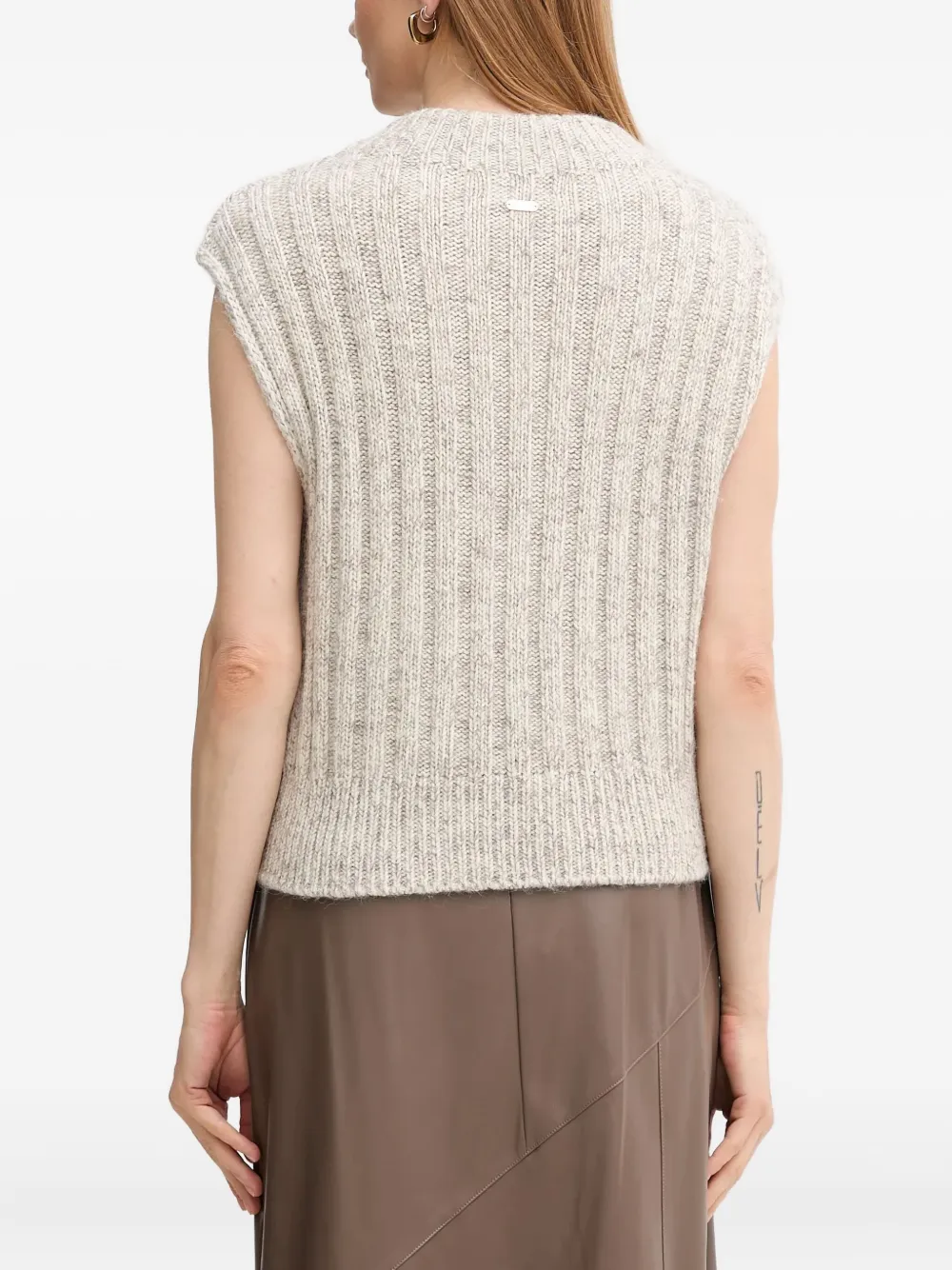 Barbour Anastasia geribbelde mouwloze top Beige