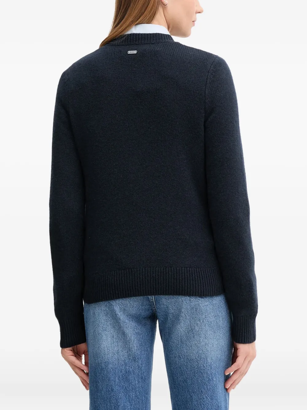 Barbour Woodhouse Ribbed Crew-neck Sweater In Blue