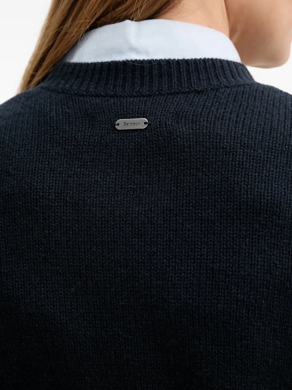 Barbour Woodhouse Ribbed Crew-neck Sweater In Blue