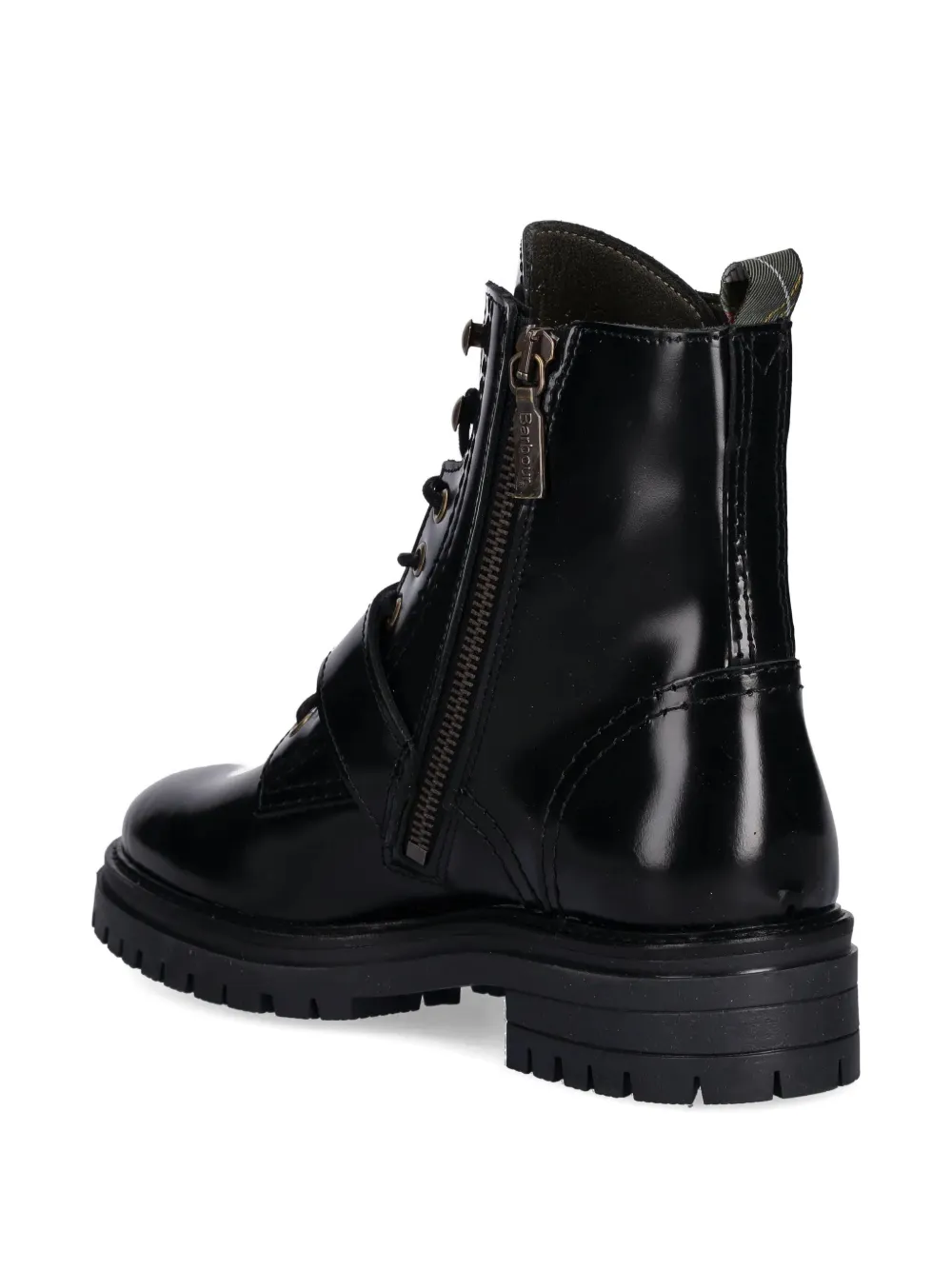 Barbour Buckle Lace-up Boots In Black